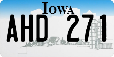 IA license plate AHD271