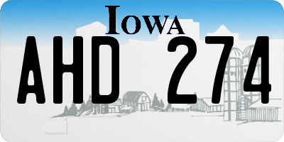 IA license plate AHD274