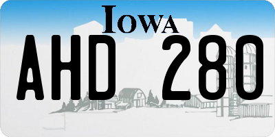 IA license plate AHD280