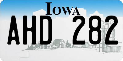 IA license plate AHD282