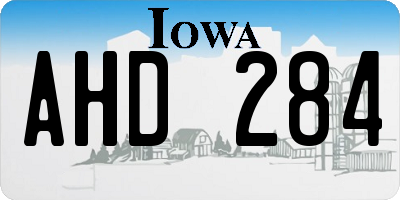 IA license plate AHD284