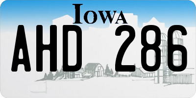 IA license plate AHD286