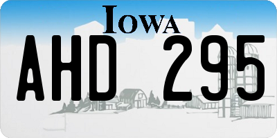 IA license plate AHD295