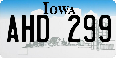 IA license plate AHD299
