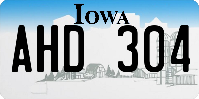 IA license plate AHD304