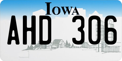IA license plate AHD306