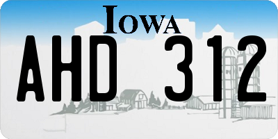 IA license plate AHD312