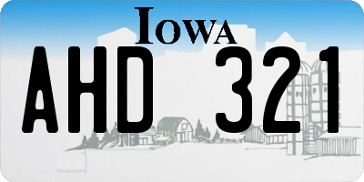 IA license plate AHD321