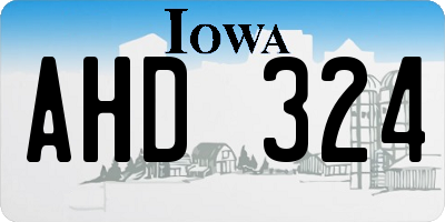 IA license plate AHD324