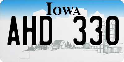 IA license plate AHD330