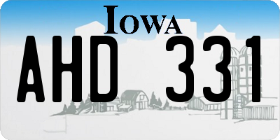 IA license plate AHD331