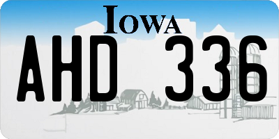 IA license plate AHD336