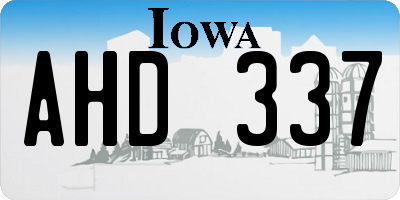 IA license plate AHD337