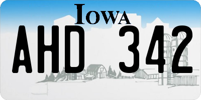 IA license plate AHD342