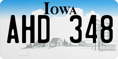 IA license plate AHD348