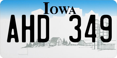 IA license plate AHD349