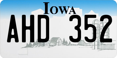 IA license plate AHD352