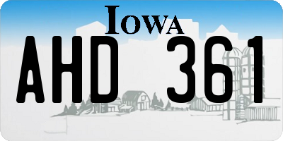 IA license plate AHD361