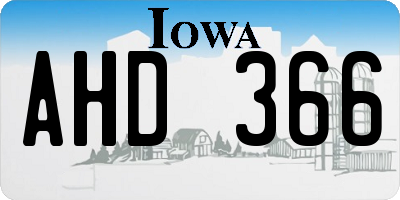 IA license plate AHD366