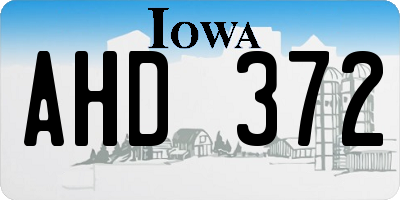 IA license plate AHD372