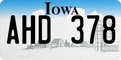 IA license plate AHD378