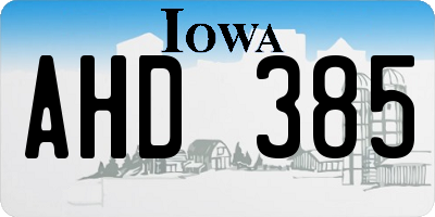 IA license plate AHD385