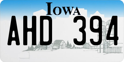 IA license plate AHD394