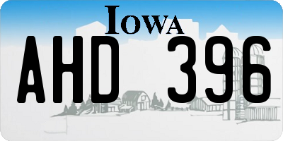 IA license plate AHD396