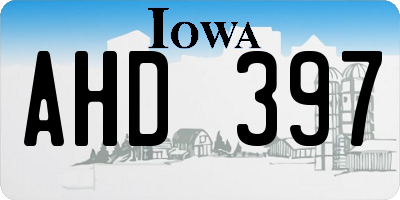 IA license plate AHD397