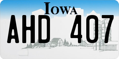 IA license plate AHD407