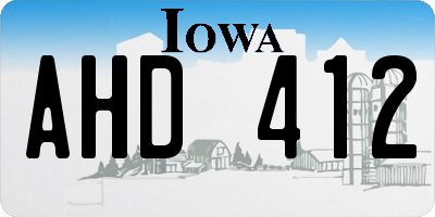 IA license plate AHD412