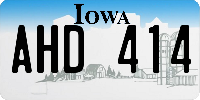 IA license plate AHD414