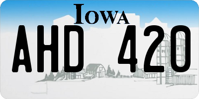 IA license plate AHD420