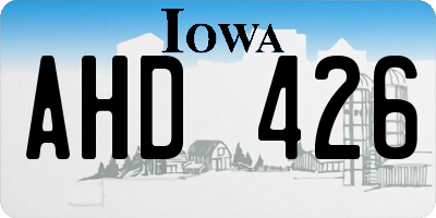 IA license plate AHD426