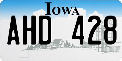 IA license plate AHD428