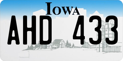 IA license plate AHD433