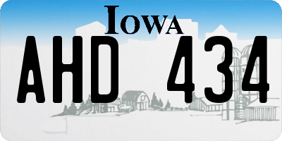 IA license plate AHD434