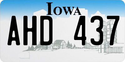 IA license plate AHD437