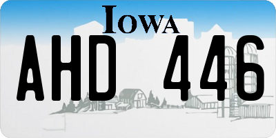 IA license plate AHD446