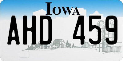 IA license plate AHD459