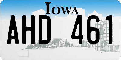 IA license plate AHD461