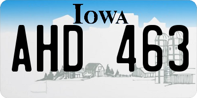 IA license plate AHD463