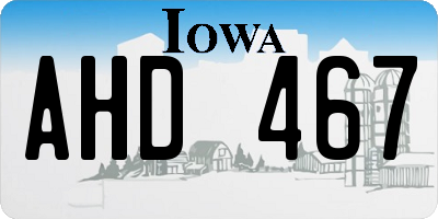 IA license plate AHD467