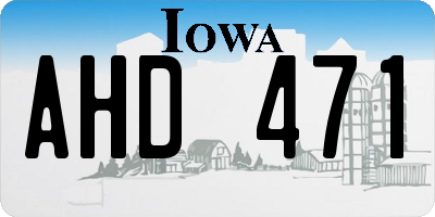 IA license plate AHD471