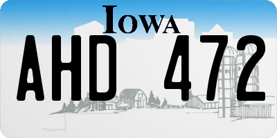 IA license plate AHD472