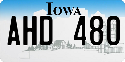 IA license plate AHD480