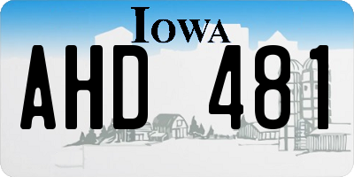 IA license plate AHD481
