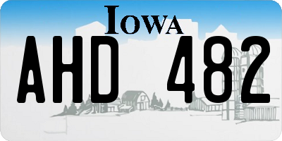 IA license plate AHD482