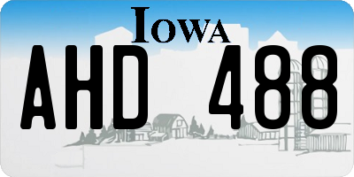 IA license plate AHD488