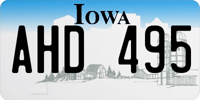 IA license plate AHD495